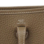 Hermes Shoulder Bag Evelyne TPM Taurillon Clemence Etoupe Silver — view 5