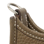 Hermes Shoulder Bag Evelyne TPM Taurillon Clemence Etoupe Silver — view 6