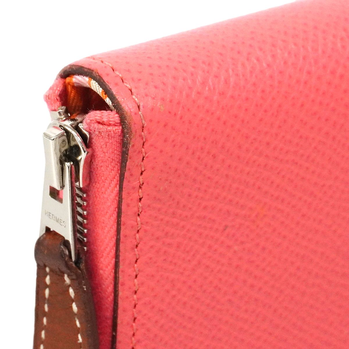 Hermes Wallet Azap Long Silk'in Veau Epsom Rose Azare Silver — view 7