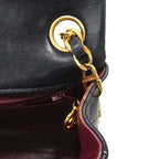 Chanel Shoulder Bag Mini Quilted Lambskin Black Gold — view 8