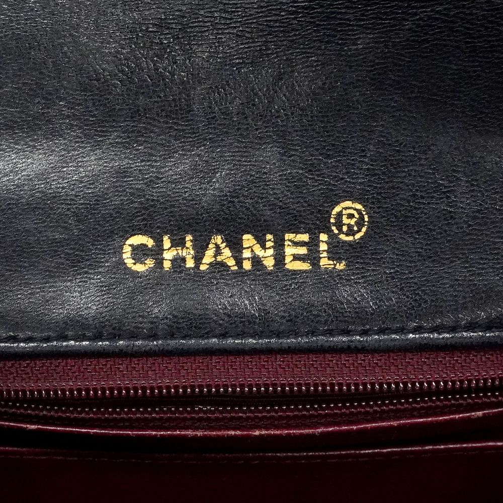 Chanel Shoulder Bag Mini Quilted Lambskin Black Gold — view 5