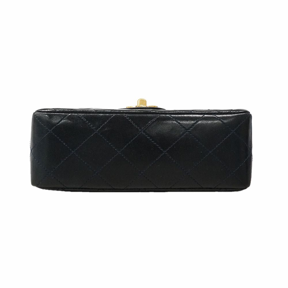 Chanel Shoulder Bag Mini Quilted Lambskin Black Gold — view 3