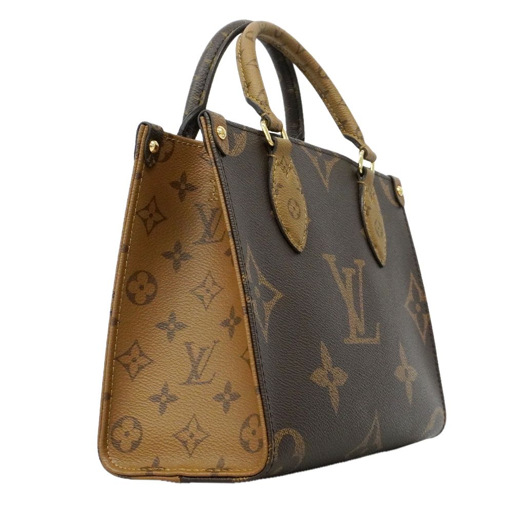 Louis Vuitton Handbag Monogram Giant Reverse on the Go PM Brown 2-Way Bag — view 2