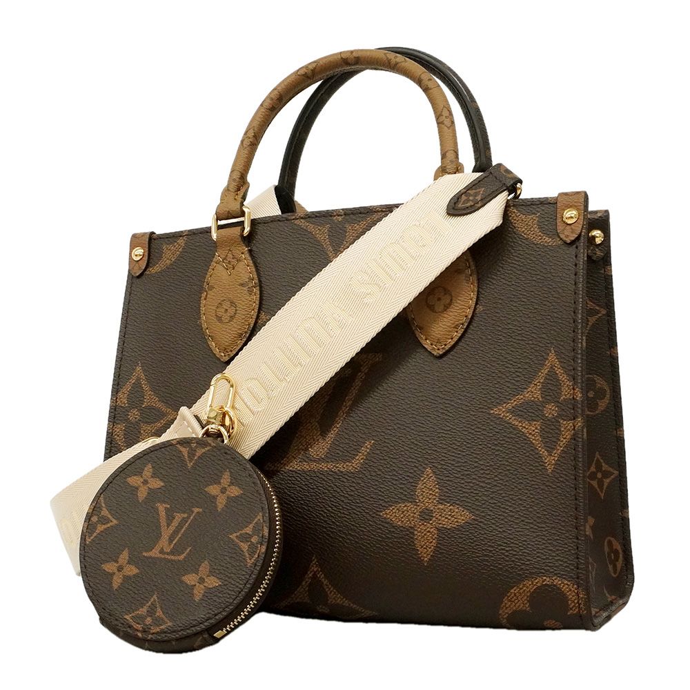 Louis Vuitton Handbag Monogram Giant Reverse on the Go PM Brown 2-Way Bag