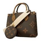 Louis Vuitton Handbag Monogram Giant Reverse on the Go PM Brown 2-Way Bag