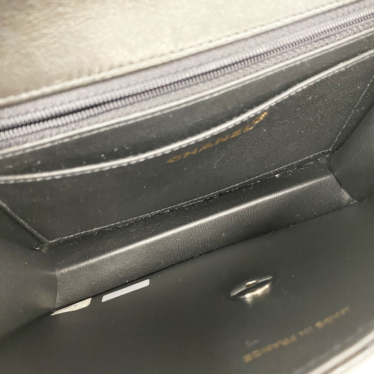 Chanel Shoulder Bag Quilted Patent Leather Black Silver — view 4