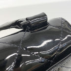 Chanel Shoulder Bag Quilted Patent Leather Black Silver — view 8
