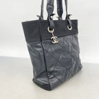 Chanel Tote Paris Biarritz Canvas Black Silver — view 2