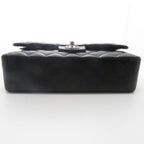 Chanel Quilted Double Flap 25 Chain Shoulder Bag Black Silver Lambskin — view 5