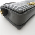 Chanel Boy Chain Shoulder Bag 25 Gray Lambskin — view 7