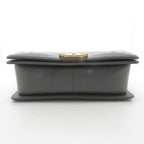 Chanel Boy Chain Shoulder Bag 25 Gray Lambskin — view 5