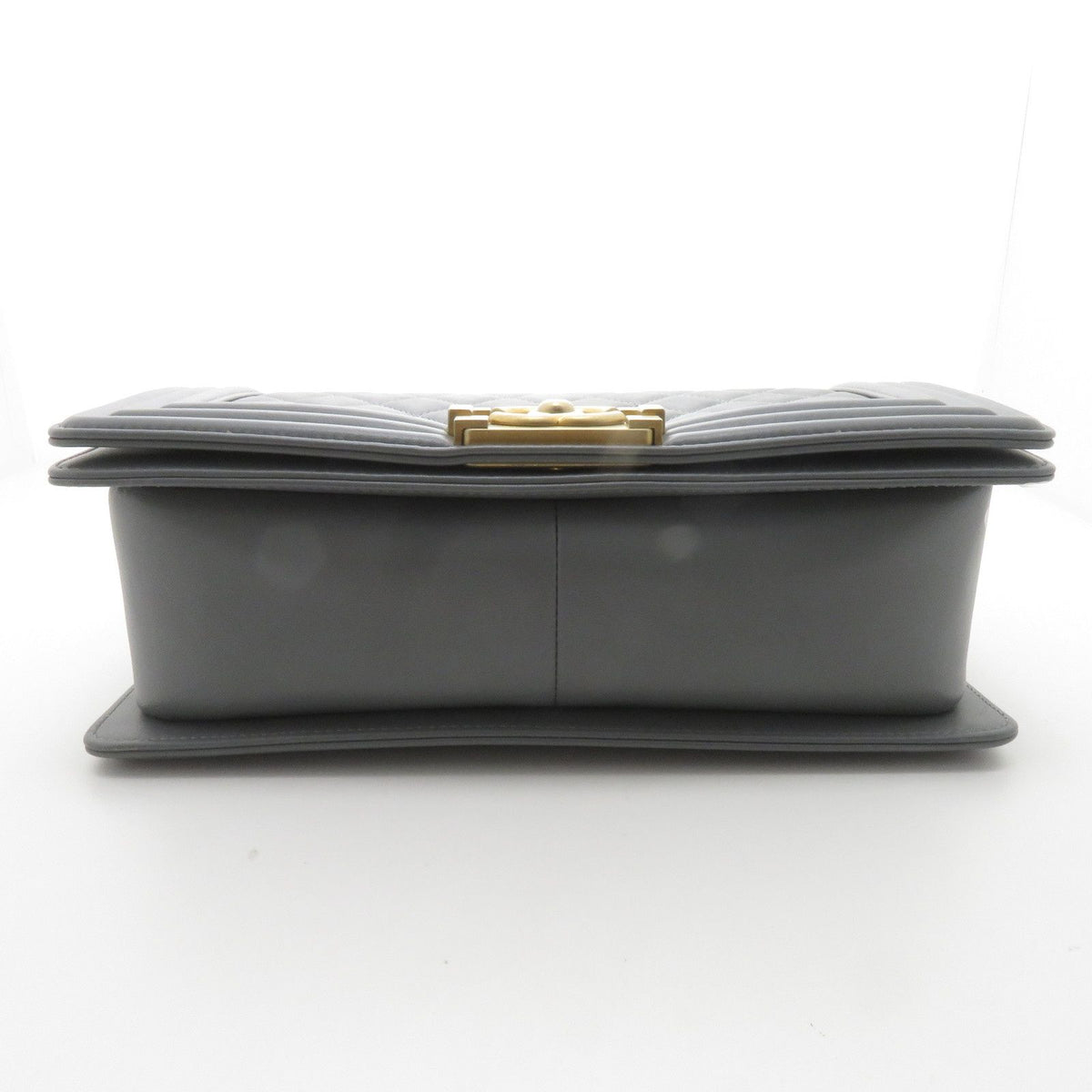 Chanel Boy Chain Shoulder Bag 25 Gray Lambskin — view 5