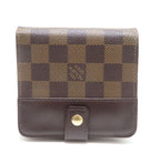 Louis Vuitton Compact Zip Damier Bifold Wallet Canvas Brown