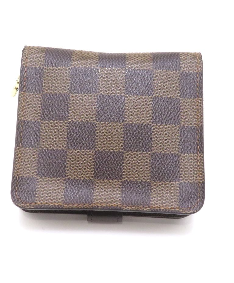 Louis Vuitton Compact Zip Damier Bifold Wallet Canvas Brown — view 3