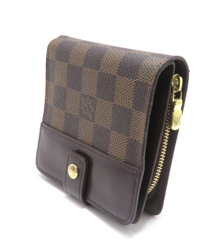 Louis Vuitton Compact Zip Damier Bifold Wallet Canvas Brown — view 2