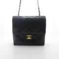 Chanel Quilted Mini Flap Chain Shoulder Black Leather Bag