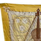 Hermes la Musique Des Spheres Carre 90 Silk Scarf Yellow — view 3