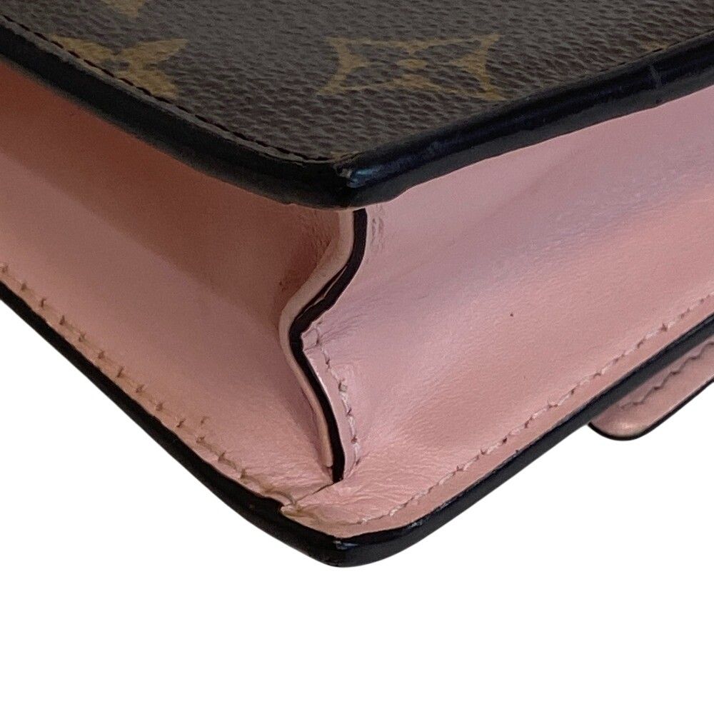 Louis Vuitton Monogram Portefeuille Flor Chain Shoulder Bag Leather Brown Pink — view 3