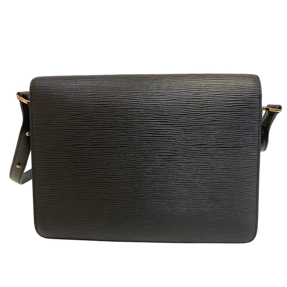 Louis Vuitton Epi Run Turnlock Shoulder Bag Leather Black Blue Vintage