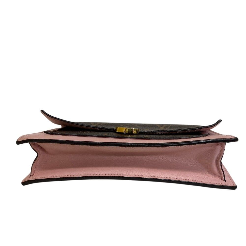 Louis Vuitton Monogram Portefeuille Flor Chain Shoulder Bag Leather Brown Pink — view 4