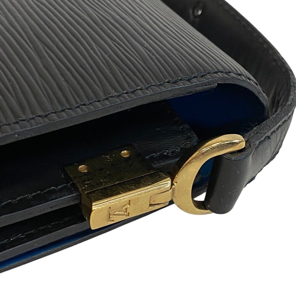 Louis Vuitton Epi Run Turnlock Shoulder Bag Leather Black Blue Vintage — view 4