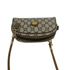 Gucci Vintage Plus Logo Pattern Leather Mini Shoulder Bag Pochette Brown — view 4