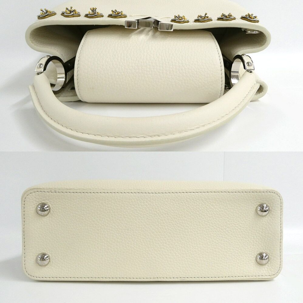 Louis Vuitton Capucines PM Flower Beads White Taurillon Leather Handbag 2-Way — view 3