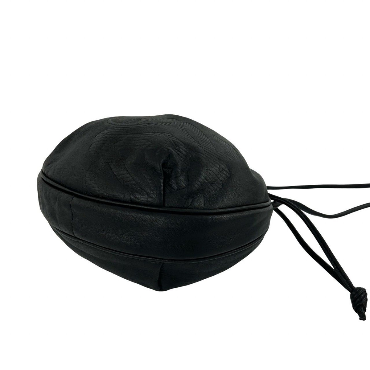 Loewe Vintage Anagram Logo Leather Drawstring Mini Shoulder Bag Pochette Black — view 8