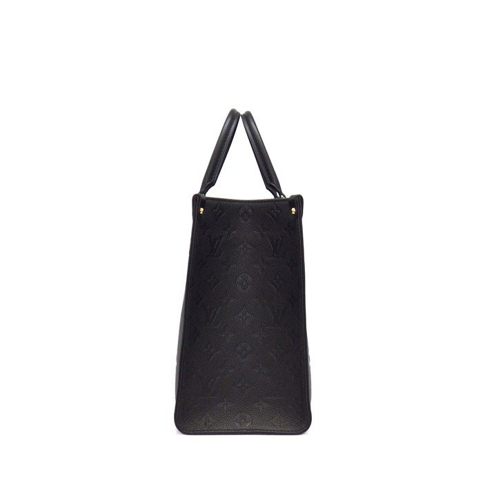 Louis Vuitton Tote on the Go MM Black Monogram Empreinte Leather Gold — view 3