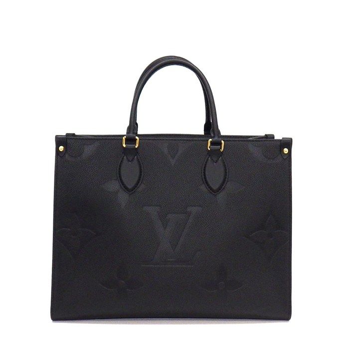 Louis Vuitton Tote on the Go MM Black Monogram Empreinte Leather Gold — view 2