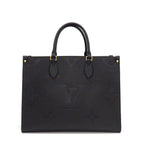 Louis Vuitton Tote on the Go MM Black Monogram Empreinte Leather Gold