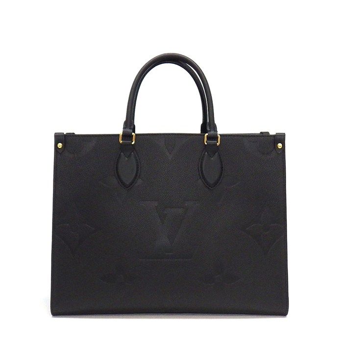 Louis Vuitton Tote on the Go MM Black Monogram Empreinte Leather Gold