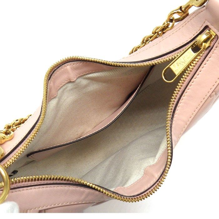 Gucci GG Matelasse Small Shoulder Bag Pink Leather Gold — view 6