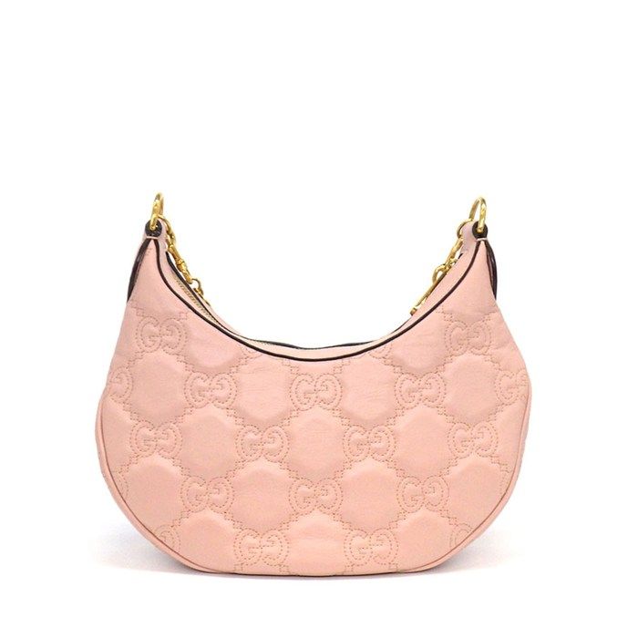 Gucci GG Matelasse Small Shoulder Bag Pink Leather Gold — view 2