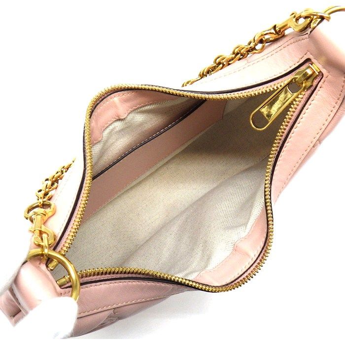 Gucci GG Matelasse Small Shoulder Bag Pink Leather Gold — view 5