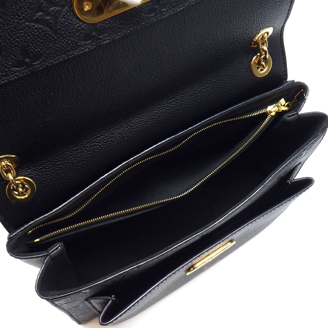 Louis Vuitton Shoulder Bag Vavin PM Black Monogram Empreinte Leather Gold — view 6