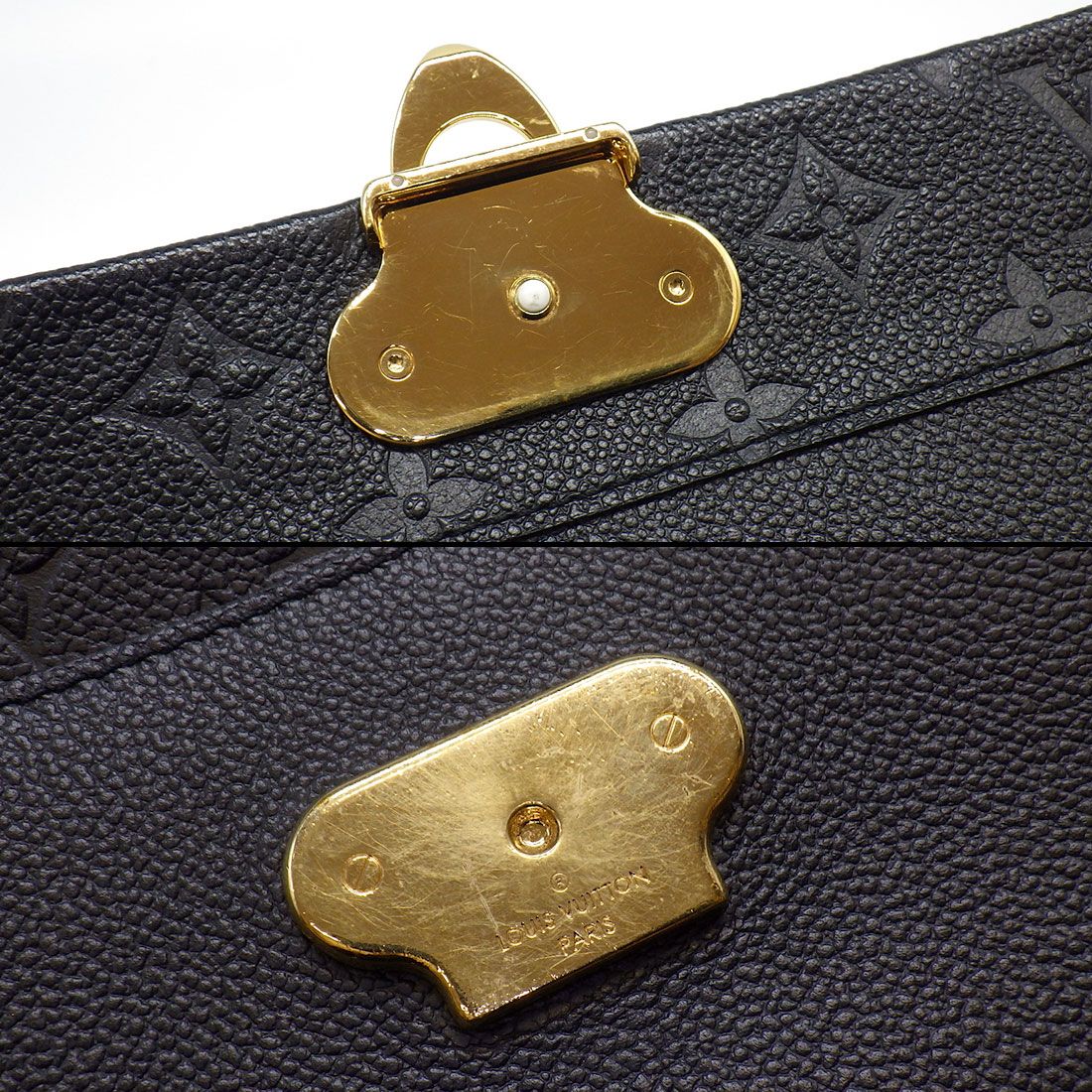 Louis Vuitton Shoulder Bag Vavin PM Black Monogram Empreinte Leather Gold — view 8