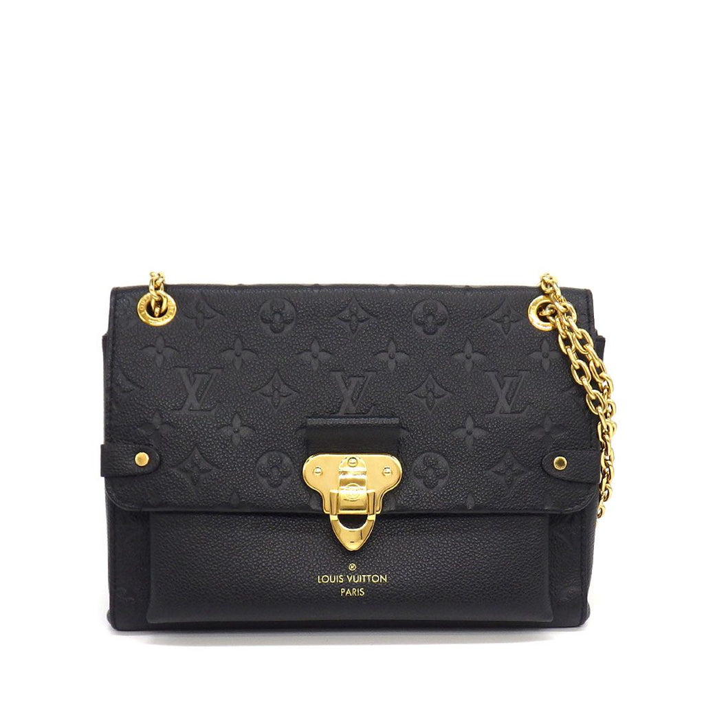 Louis Vuitton Shoulder Bag Vavin PM Black Monogram Empreinte Leather Gold