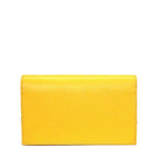 Gucci Shoulder Bag Clutch Interlocking G Chain Wallet Yellow Leather Gold — view 2