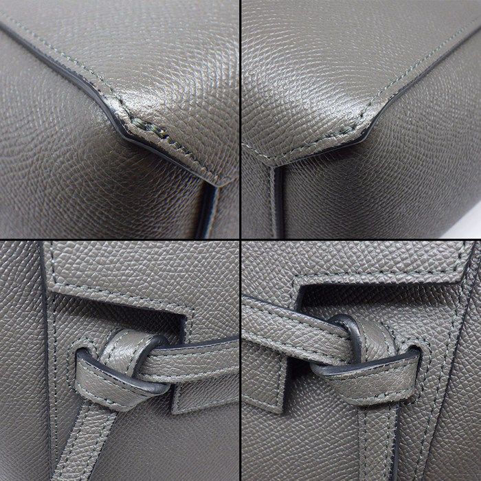 Celine Shoulder Bag Nano Gray Calfskin Gold — view 7