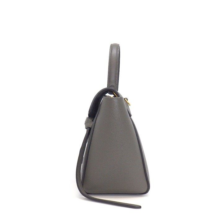 Celine Shoulder Bag Nano Gray Calfskin Gold — view 3