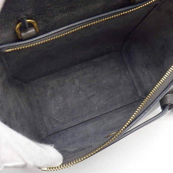 Celine Shoulder Bag Nano Gray Calfskin Gold — view 5