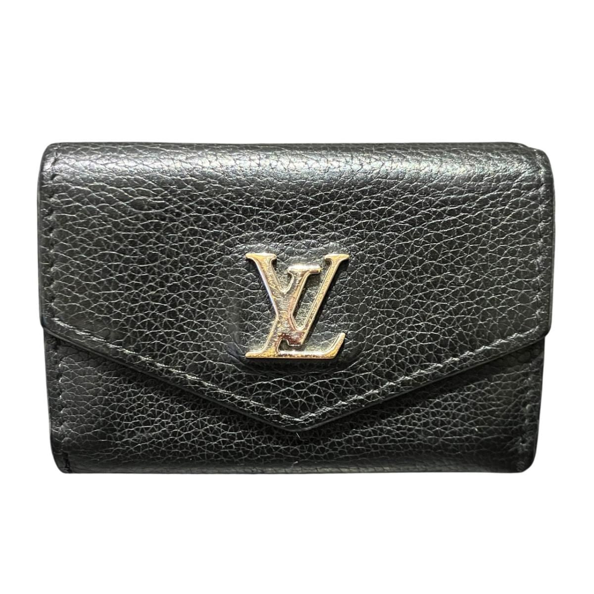 Louis Vuitton Portefeuille Lock Mini Taurillon Trifold Wallet Leather