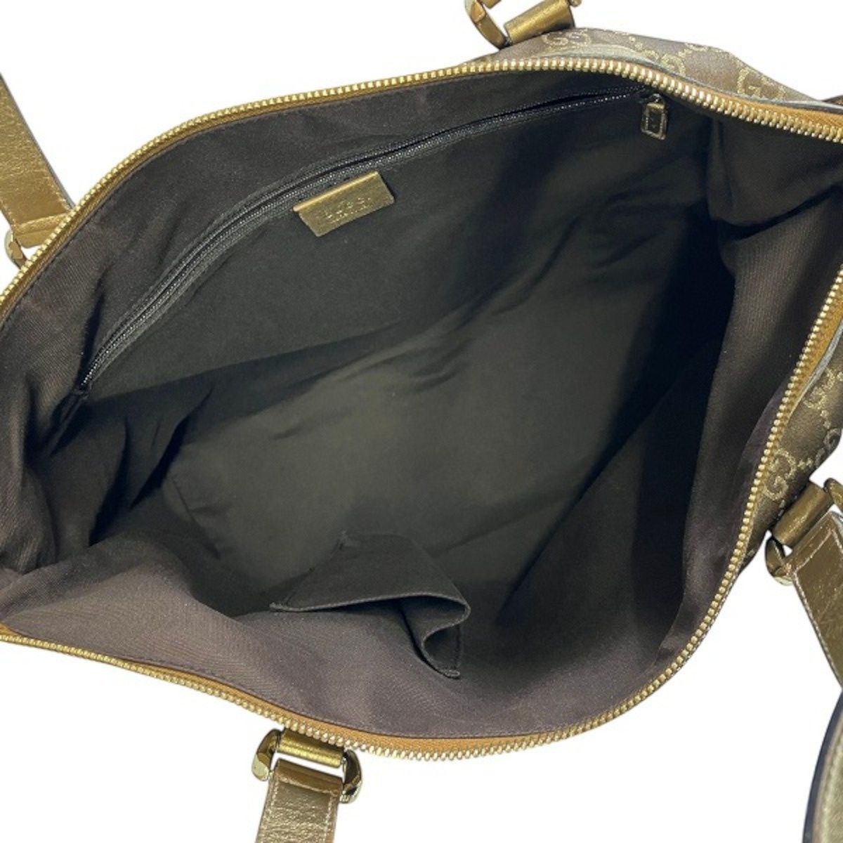 Gucci Abbey Handbag Leather GG Canvas — view 6
