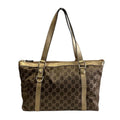 Gucci Abbey Handbag Leather GG Canvas