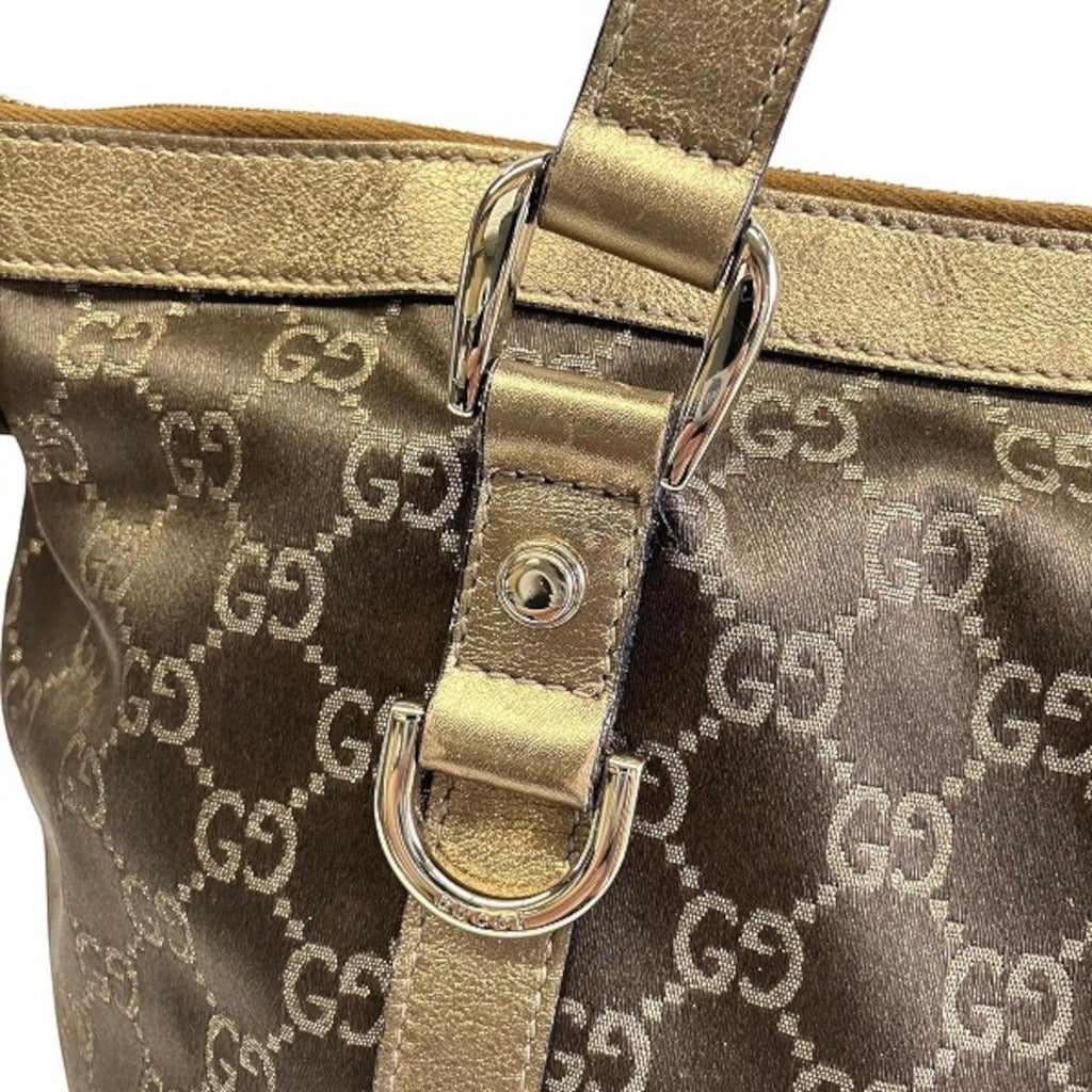 Gucci Abbey Handbag Leather GG Canvas — view 8