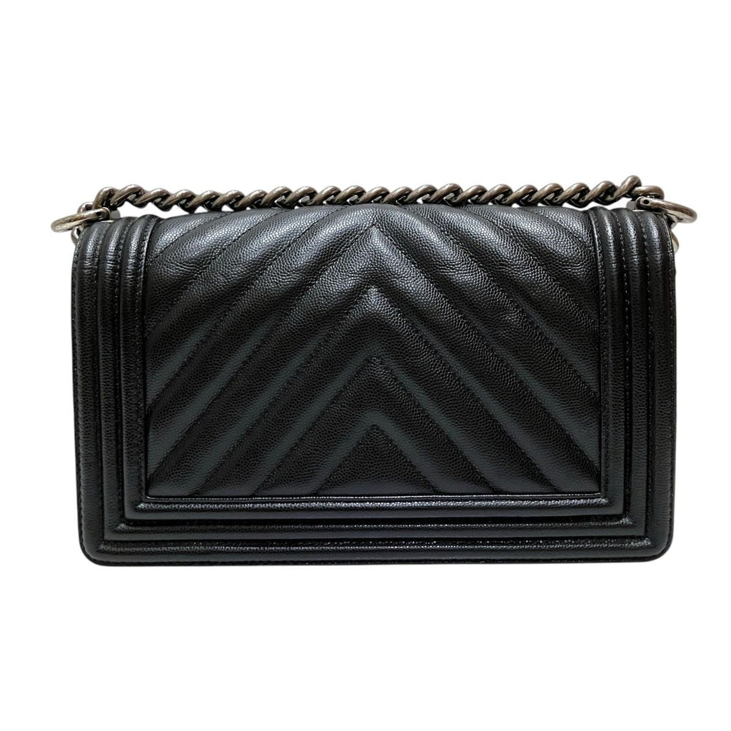 Chanel Boy Shoulder Bag V-stitch Caviar Leather — view 2