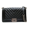 Chanel Boy Shoulder Bag V-stitch Caviar Leather