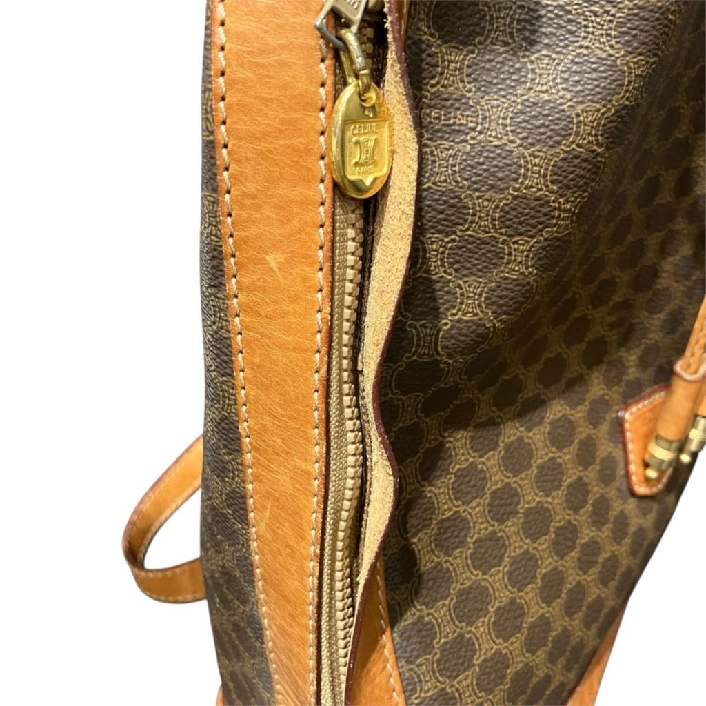 Celine Drawstring Macadam Shoulder Bag Leather — view 7