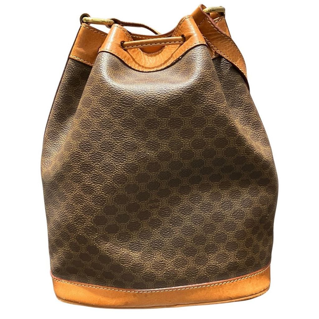 Celine Drawstring Macadam Shoulder Bag Leather — view 2